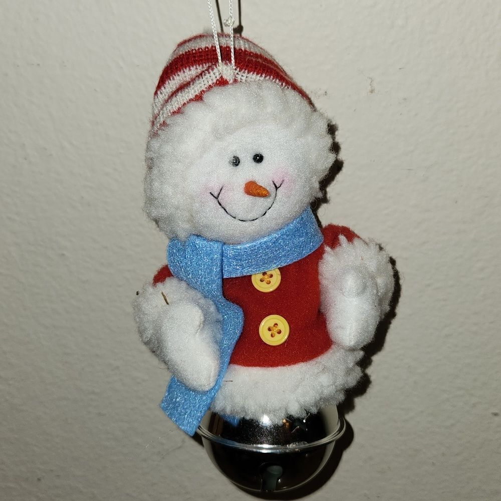 Snowman Christmas Large Jingle Bell Ornament